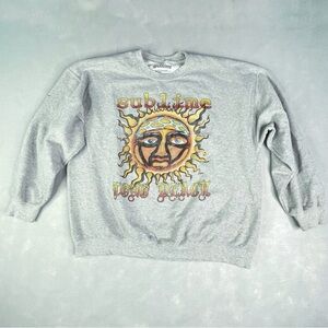 Sublime Grey Sun Graphic Long Beach Pullover Sweatshirt Unisex Adults Size S/M